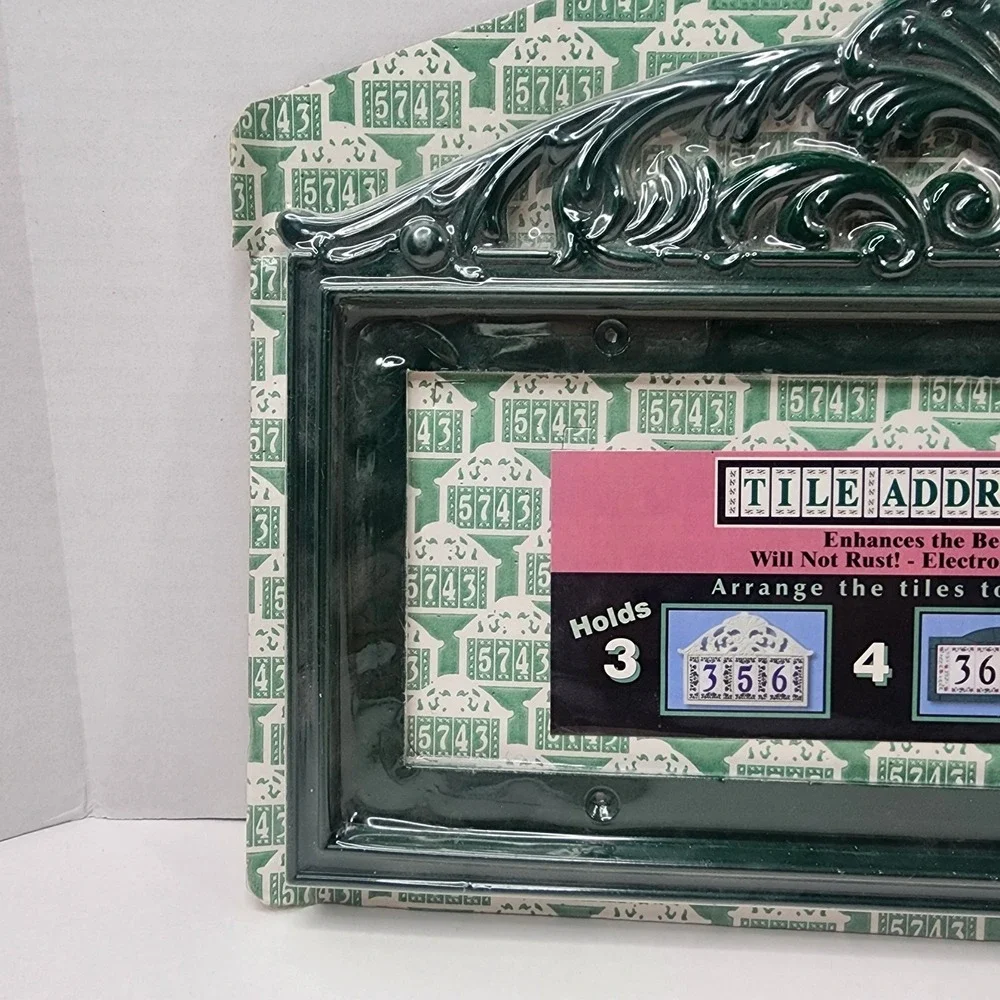 1998 Capital Products Ornate Green House Address Plaque Cast Aluminum New Sealed